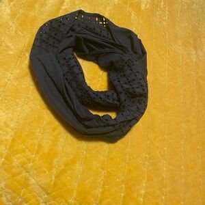 LOFT Navy Cotton Eyelet Scarf
